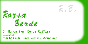 rozsa berde business card